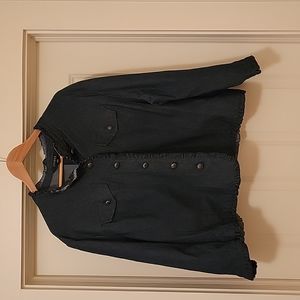Sandro Studio denim ruffled jacket,  size 3X
